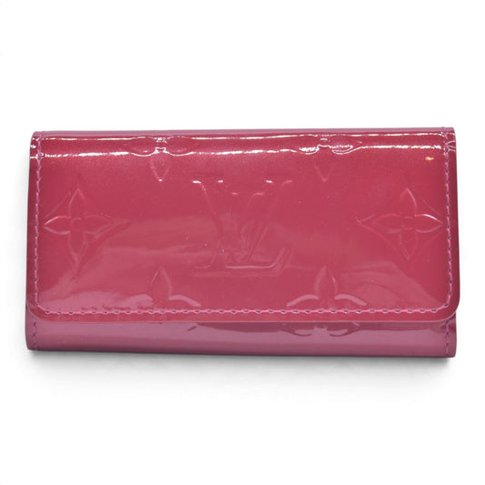$290 2010 LOUIS VUITTON Vernis Patent Leather 4 Key Holder Red TS0120 CONSIGNMENT 10021451