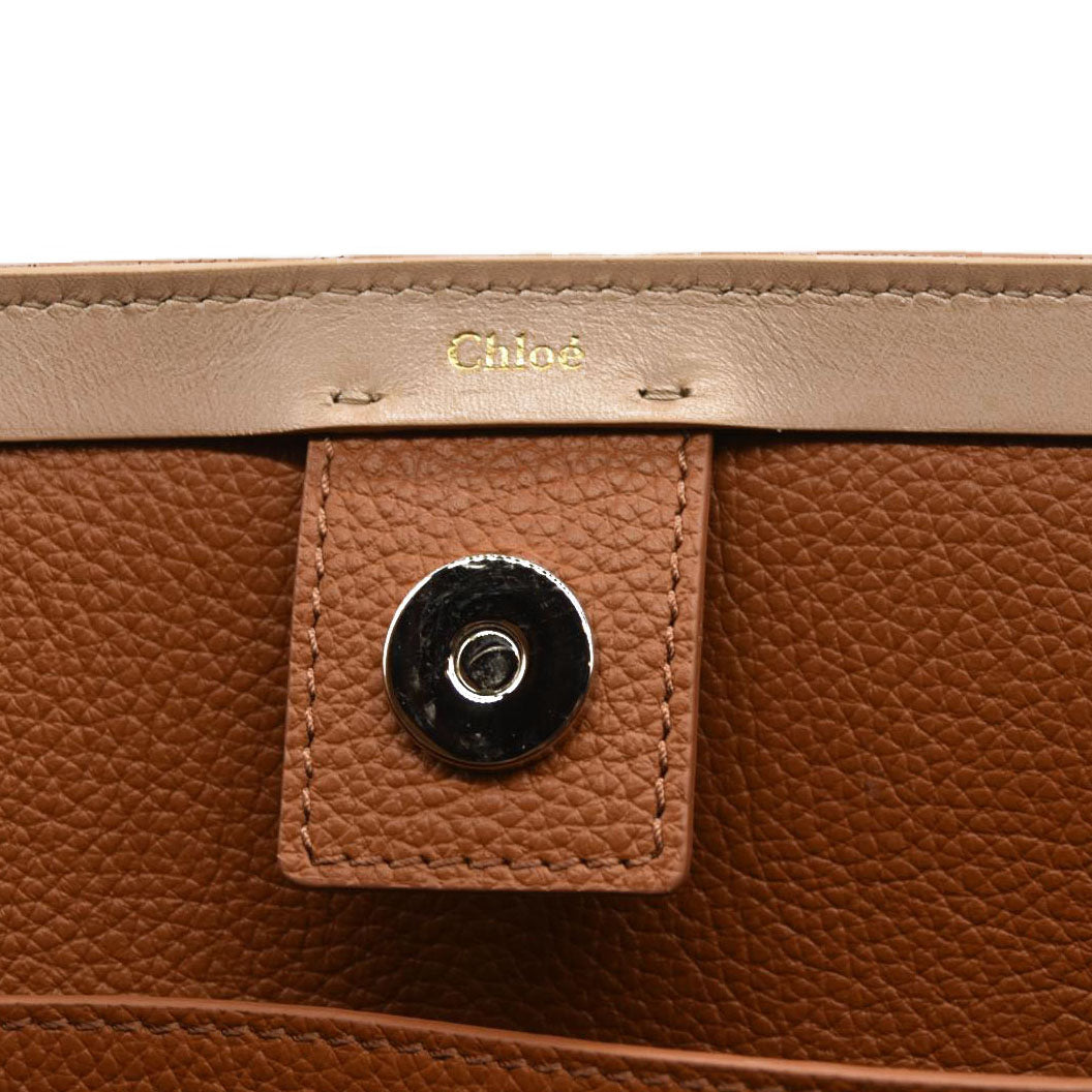 Chloe  Calfskin Medium East West Sense Tote Tan