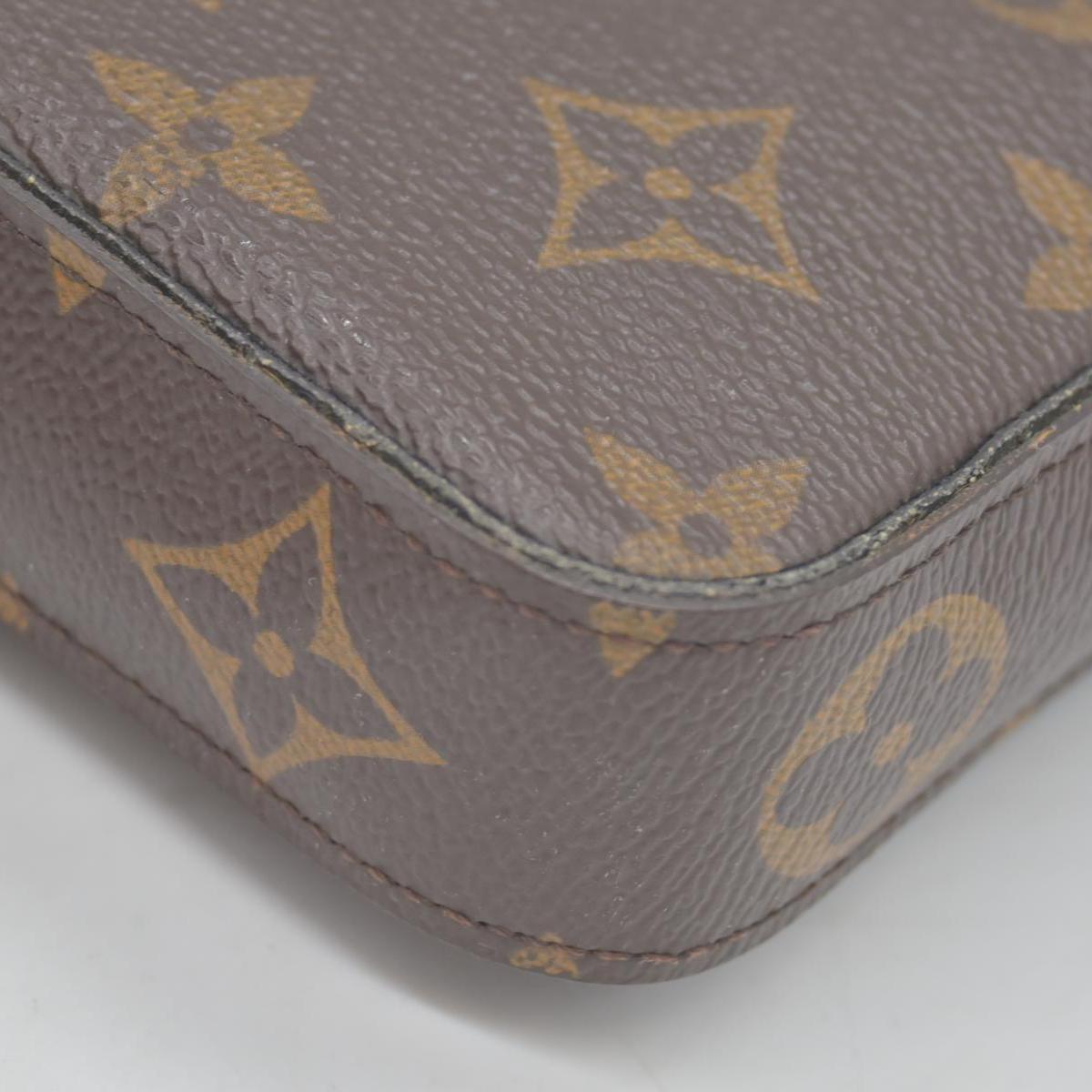 $1580 Louis Vuitton Monogram Pochette Felicie Chain Wallet Fuchsia