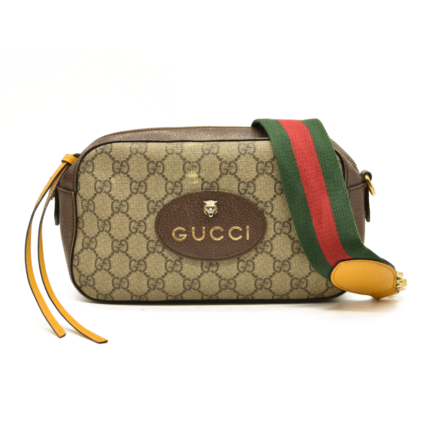 Gucci  GG Supreme Monogram Web Neo Vintage Shoulder Bag Beige New Acero Crop