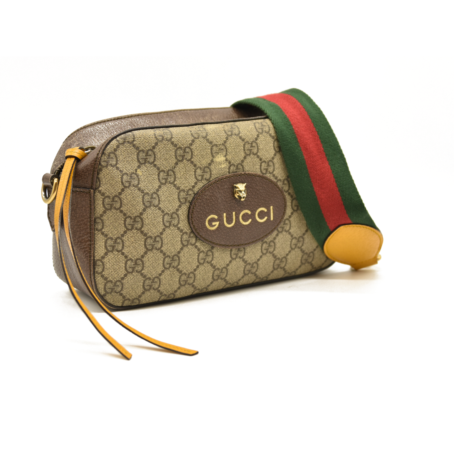 Gucci  GG Supreme Monogram Web Neo Vintage Shoulder Bag Beige New Acero Crop