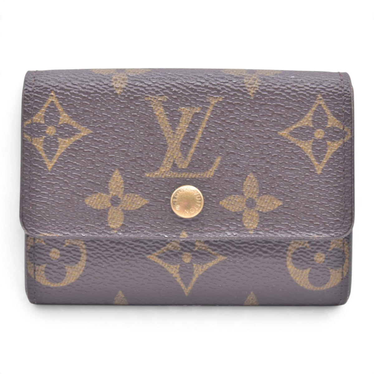 $350 LOUIS VUITTON Monogram Plat Coin Purse CONSIGNMENT 10021453