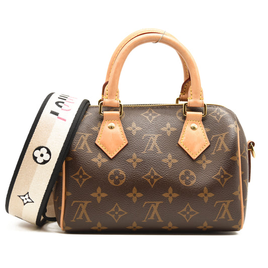 LOUIS VUITTON Monogram Speedy Bandouliere 20 Black