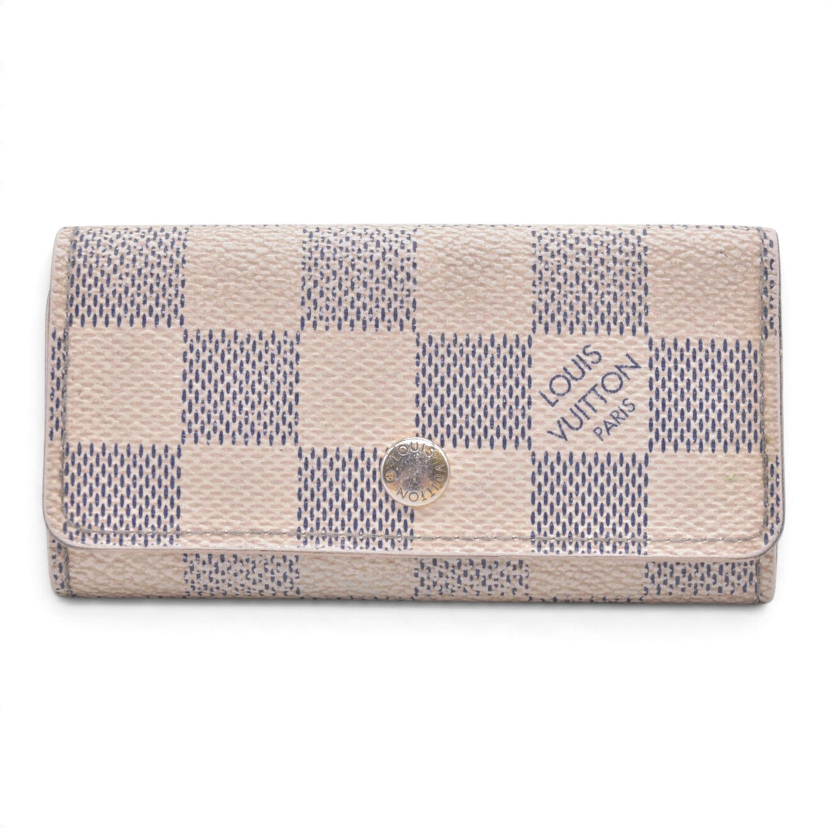 $330 2012 LOUIS VUITTON Damier Azur 4 Key Holder CT3162 CONSIGNMENT 10021446