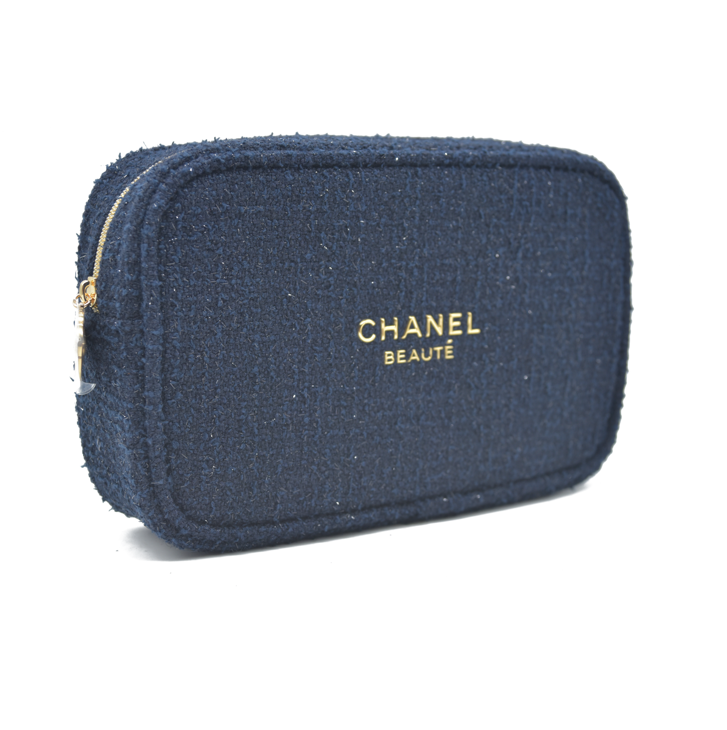 CHANEL EYES TO IMPRESS Cosmetic Pouch Navy Blue Shimmer CONSIGNMENT