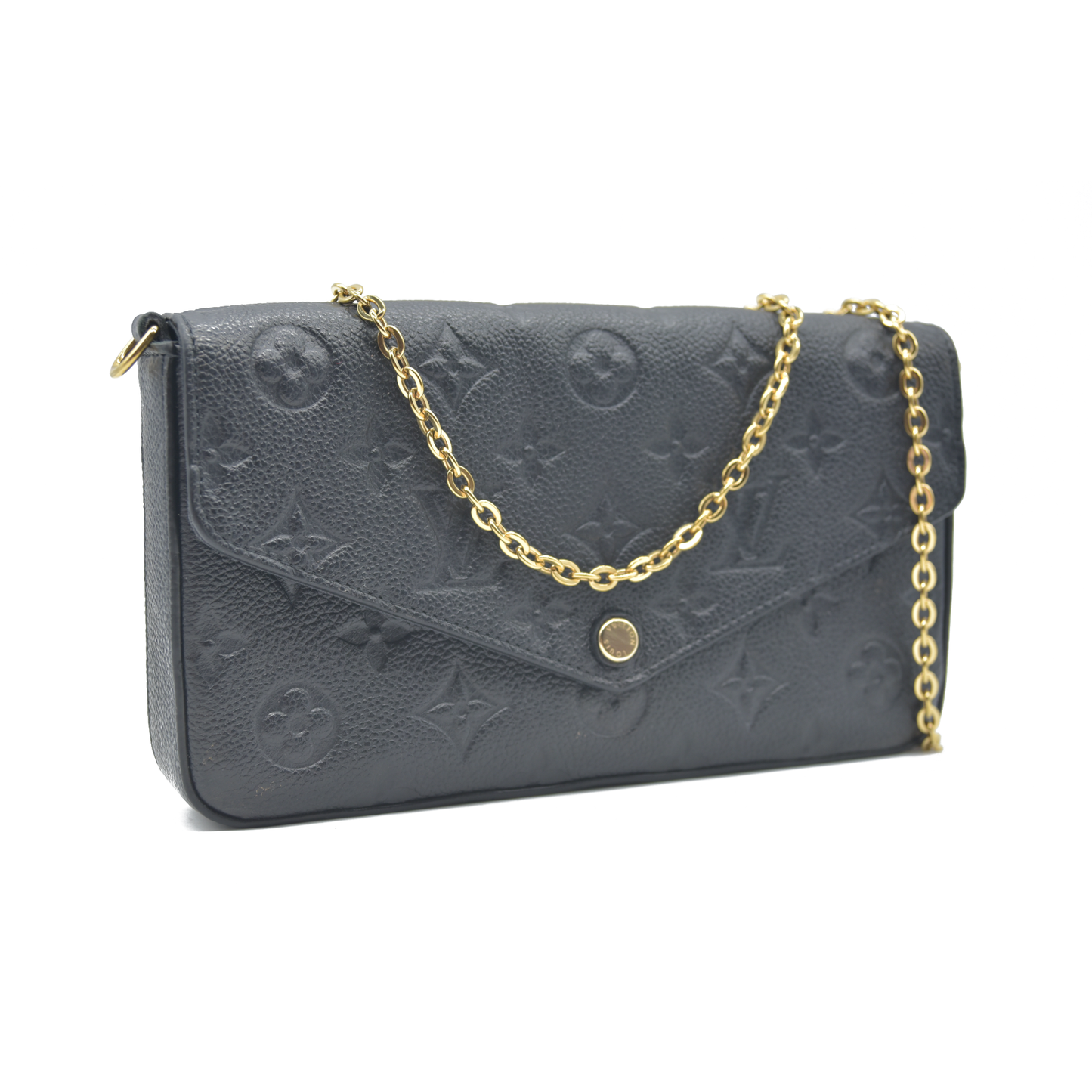 $1720 Louis Vuitton LV Monogram Pochette Félicie Black RFID