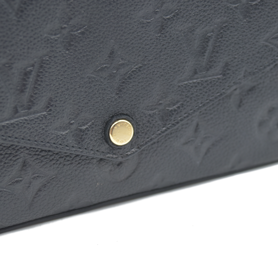 $1720 Louis Vuitton LV Monogram Pochette Félicie Black RFID
