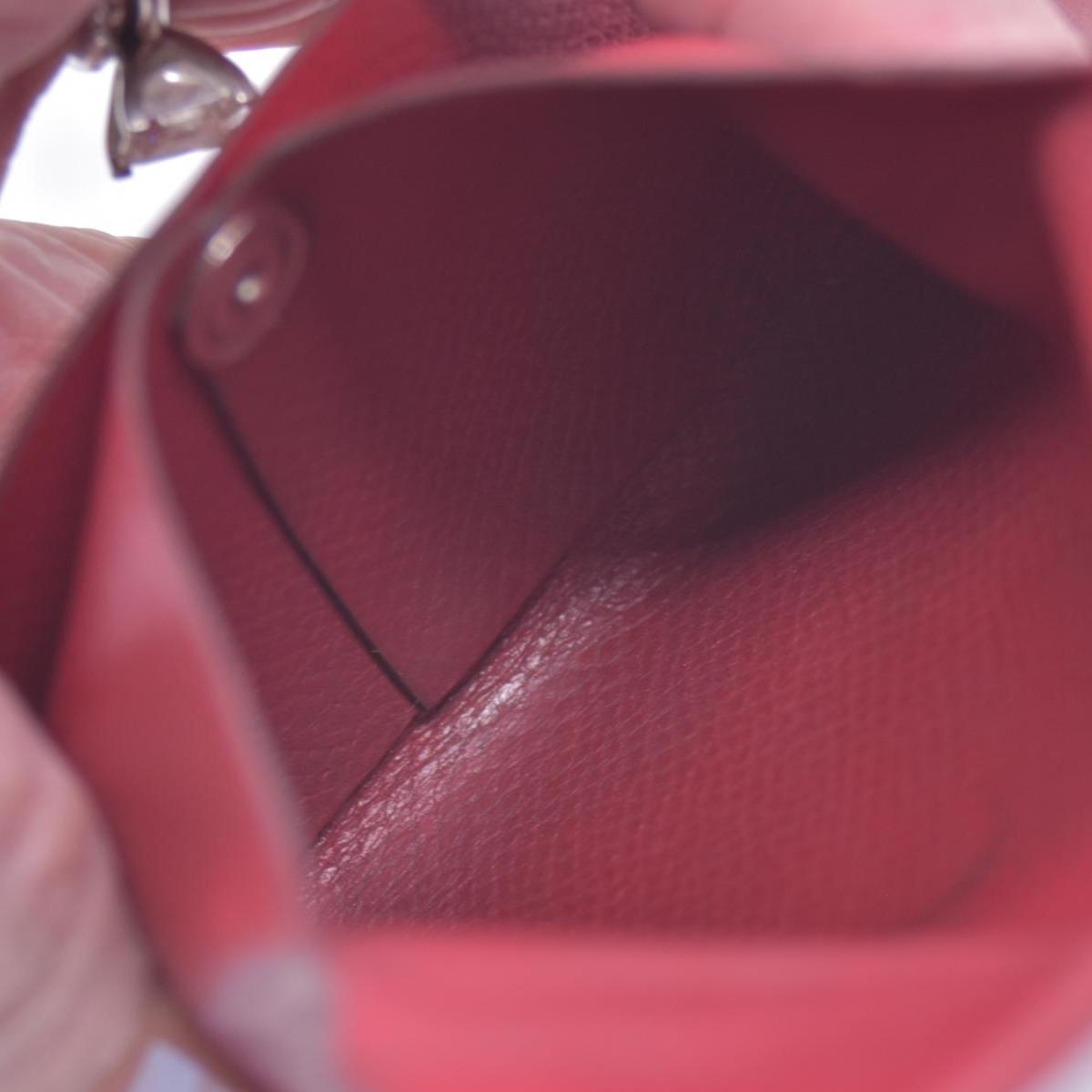 $320 HERMES Red Leather Envelope Card Holder Pouch CONSIGNMENT 10021449