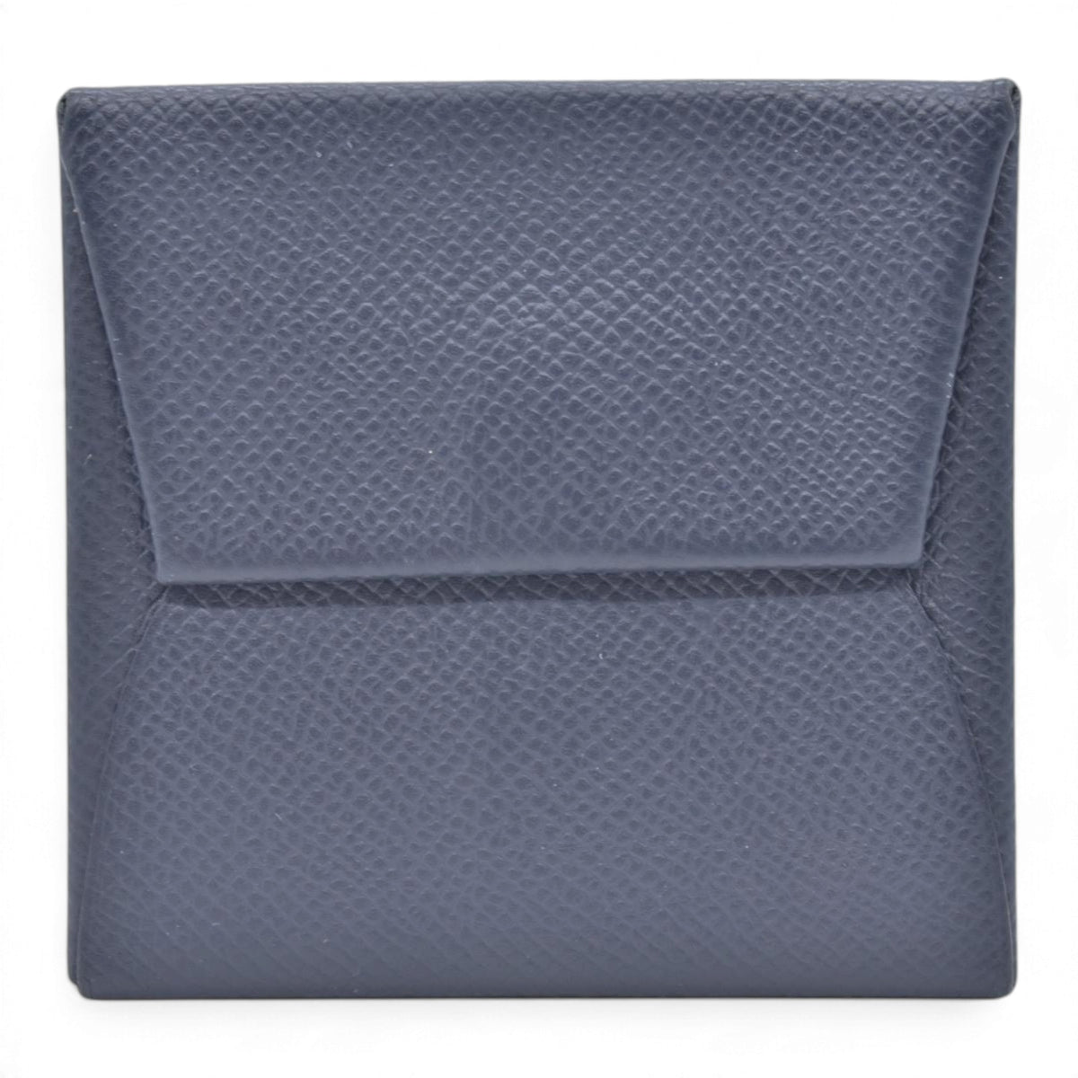 $320 HERMES Navy Blue Leather Envelope Card Holder Pouch CONSIGNMENT 10021452