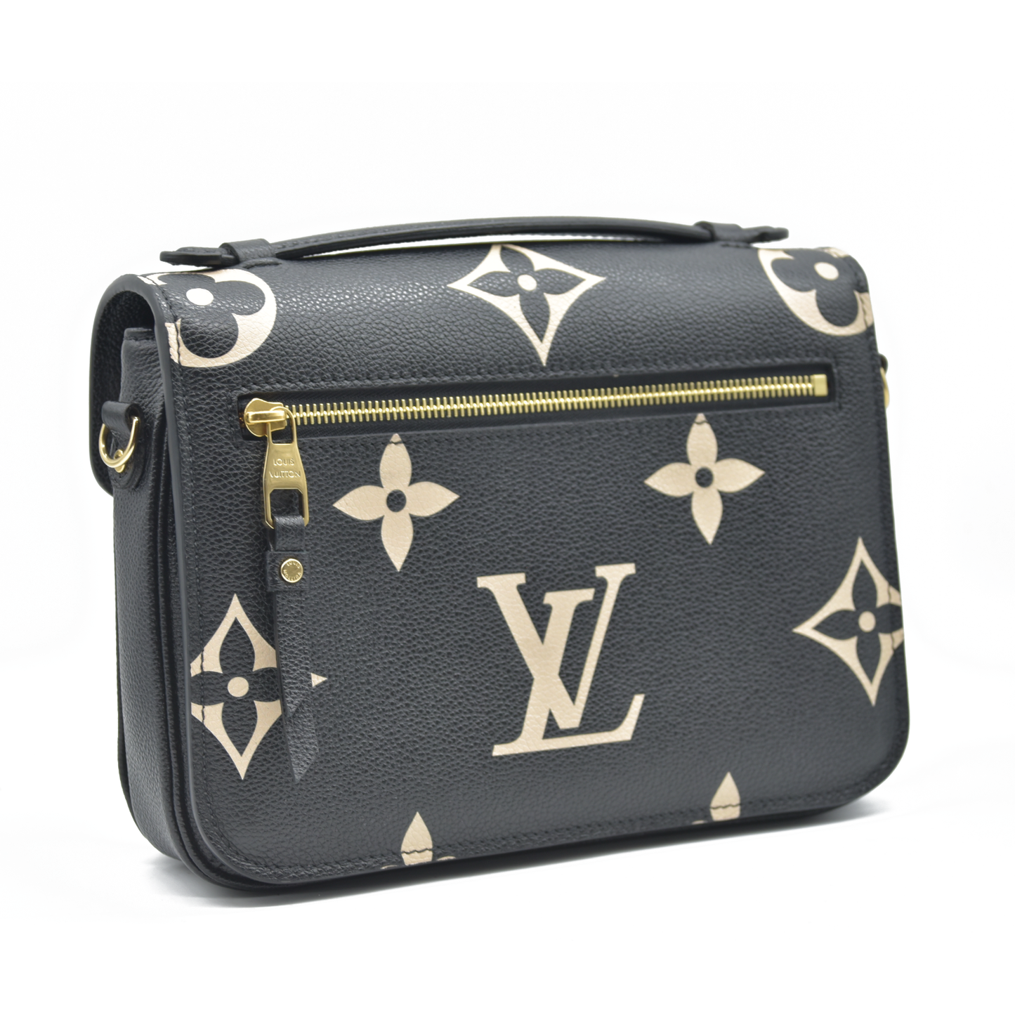 $3150 Louis Vuitton Empreinte Monogram Giant Pochette Metis Black Beige Bicolor CONSIGNMENT