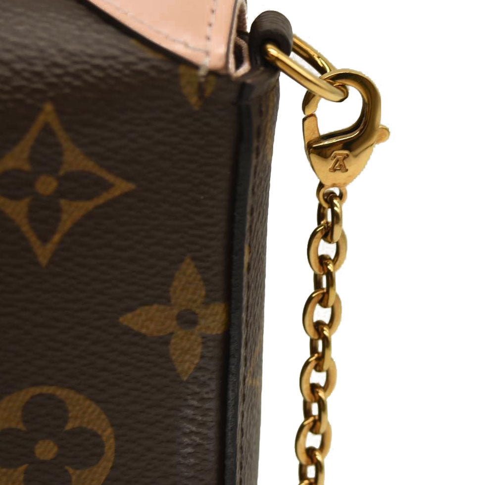 Louis Vuitton  Monogram Valentine Dog Pochette Felicie Chain Wallet