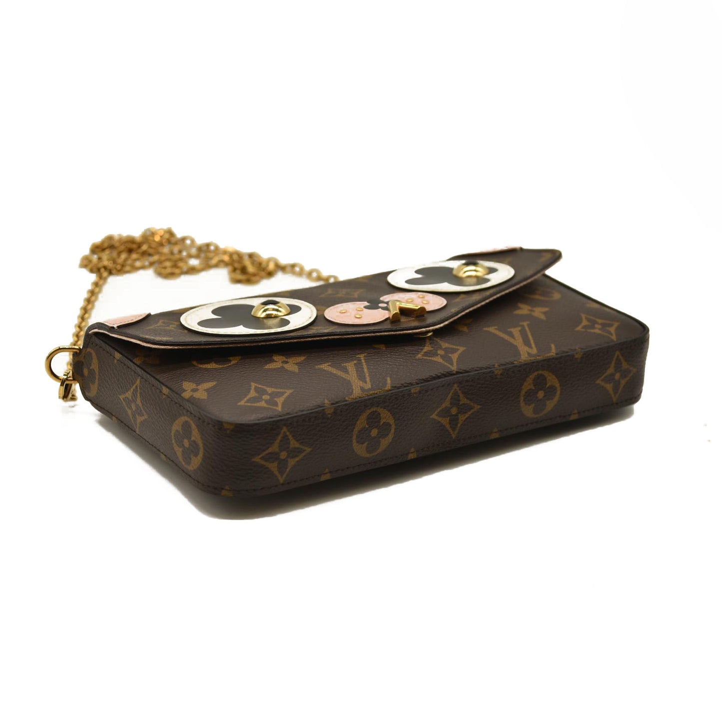 Louis Vuitton  Monogram Valentine Dog Pochette Felicie Chain Wallet