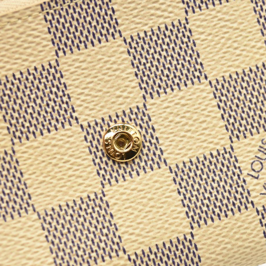 LOUIS VUITTON Damier Azur Victorine Wallet Rose Ballerine  MI5128