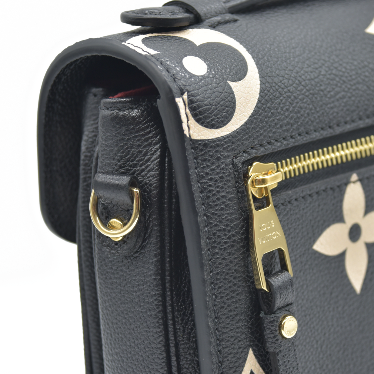$3150 Louis Vuitton Empreinte Monogram Giant Pochette Metis Black Beige Bicolor CONSIGNMENT