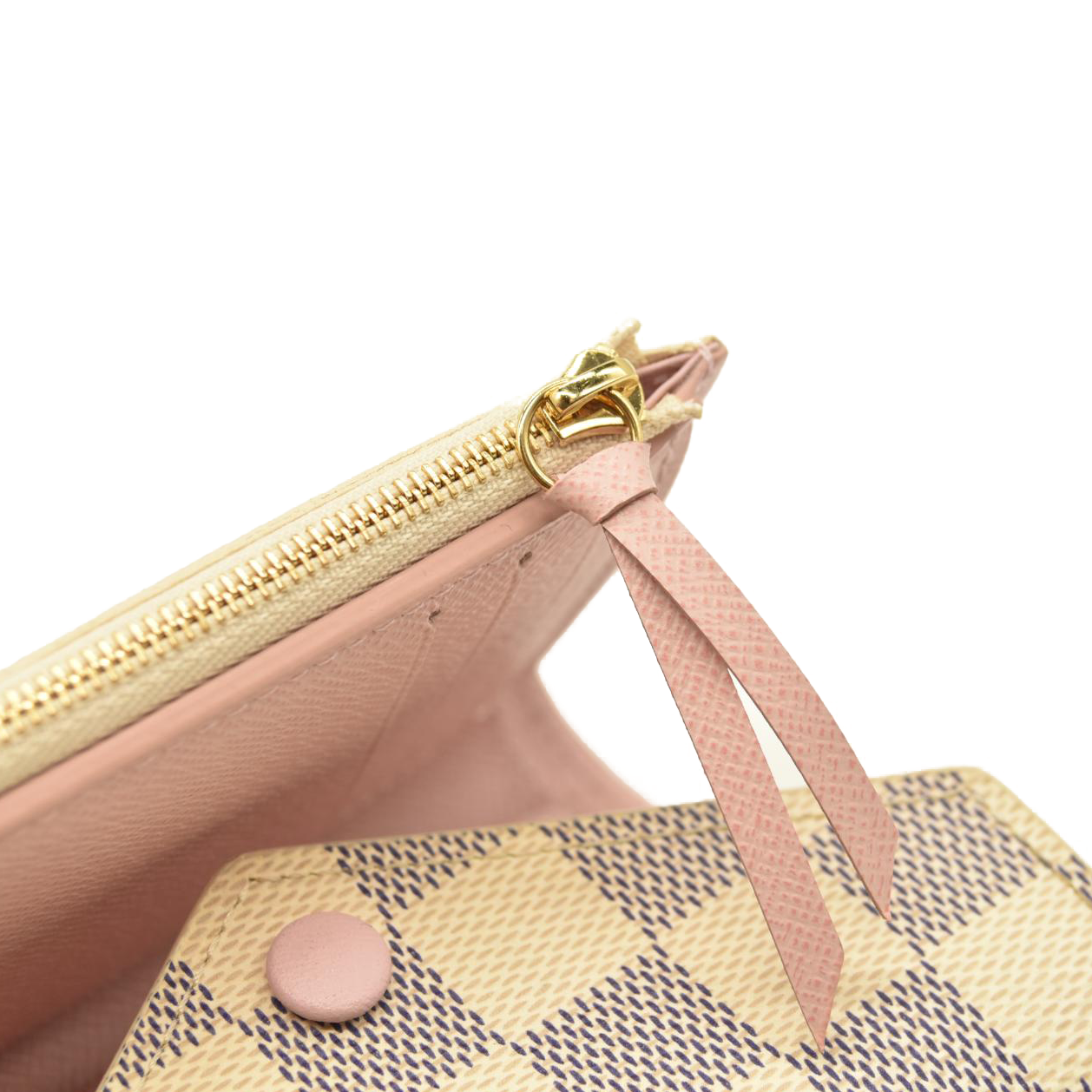 LOUIS VUITTON Damier Azur Victorine Wallet Rose Ballerine  MI5128