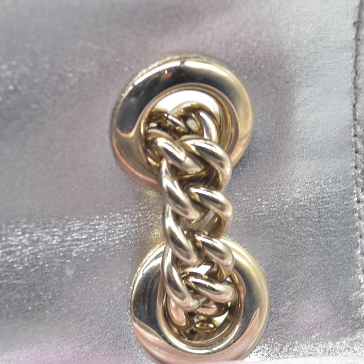 $3600 Gucci Iridescent Nappa Chevron Matelasse Small GG Marmont Shoulder Bag Iridescent Escape Pink