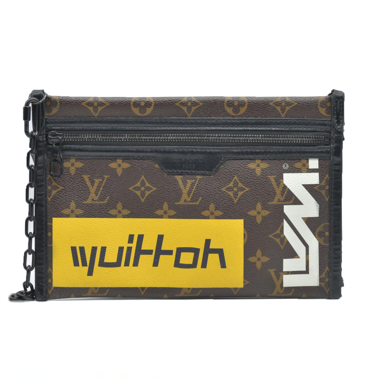 $2180 Louis Vuitton  Monogram Double Flat Messenger Marron CONSIGNMENT