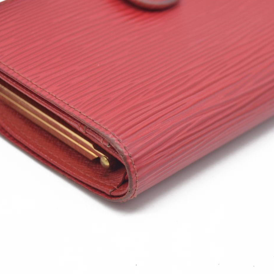 AUCTION $775 Louis Vuitton  Epi French Purse Wallet Red  MI0074