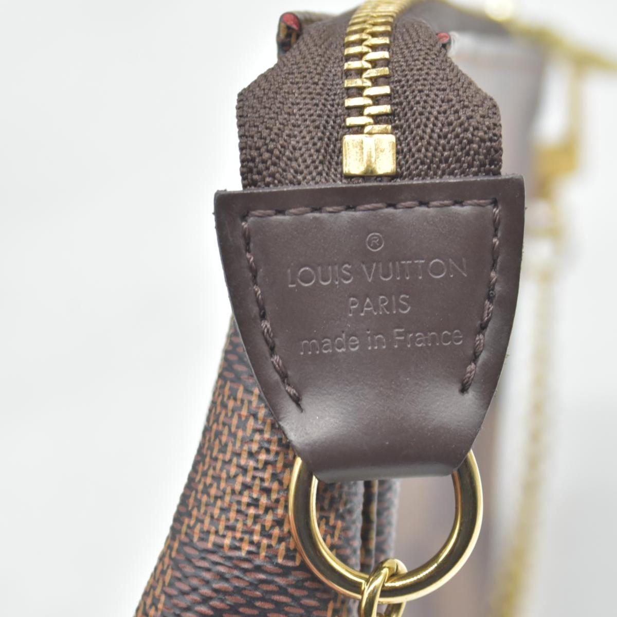 $825 Louis Vuitton Damier Ebene Mini Pochette Accessories SF0241