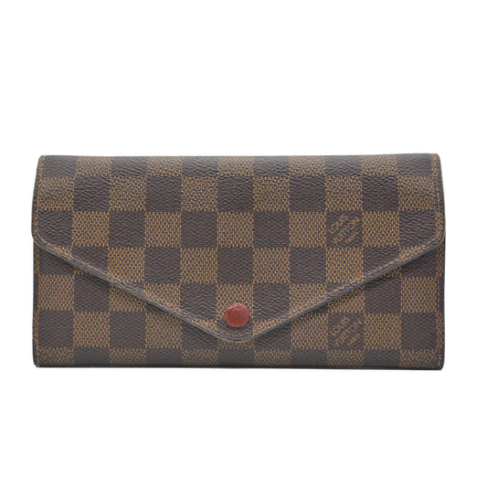 Louis Vuitton Damier Portefeiulle Josephine Long Bifold Wallet Brown TN1136