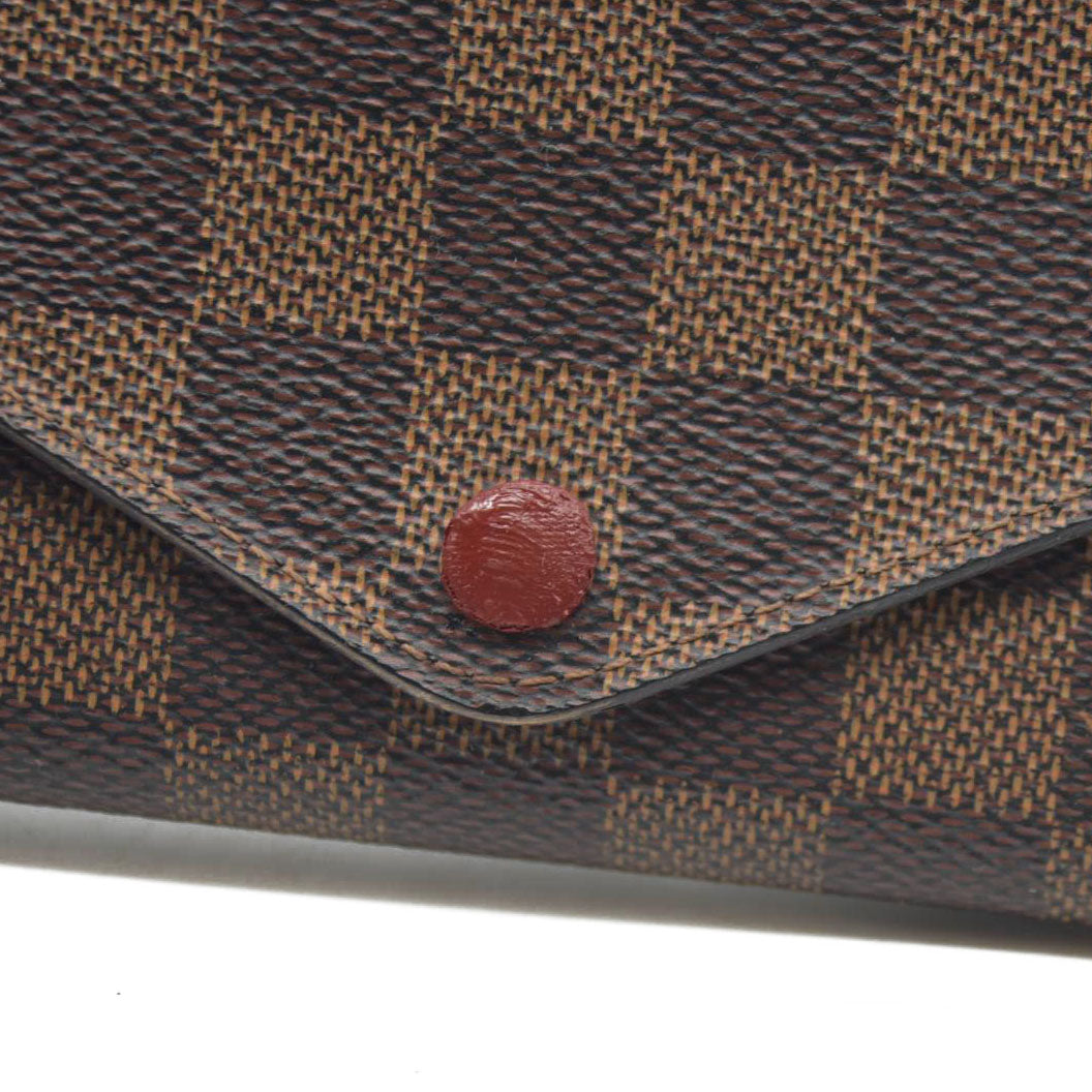 Louis Vuitton Damier Portefeiulle Josephine Long Bifold Wallet Brown TN1136