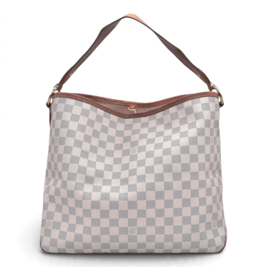 $1450 LOUIS VUITTON Damier Azur Delightful MM Shoulder Bag CONSIGNMENT 10021443