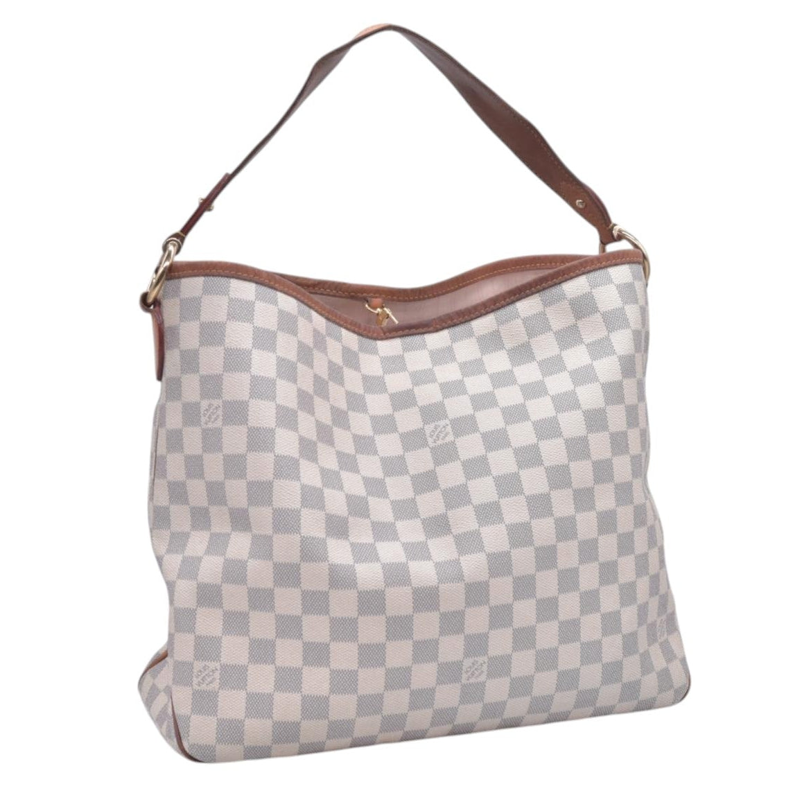 $1450 LOUIS VUITTON Damier Azur Delightful MM Shoulder Bag CONSIGNMENT 10021443