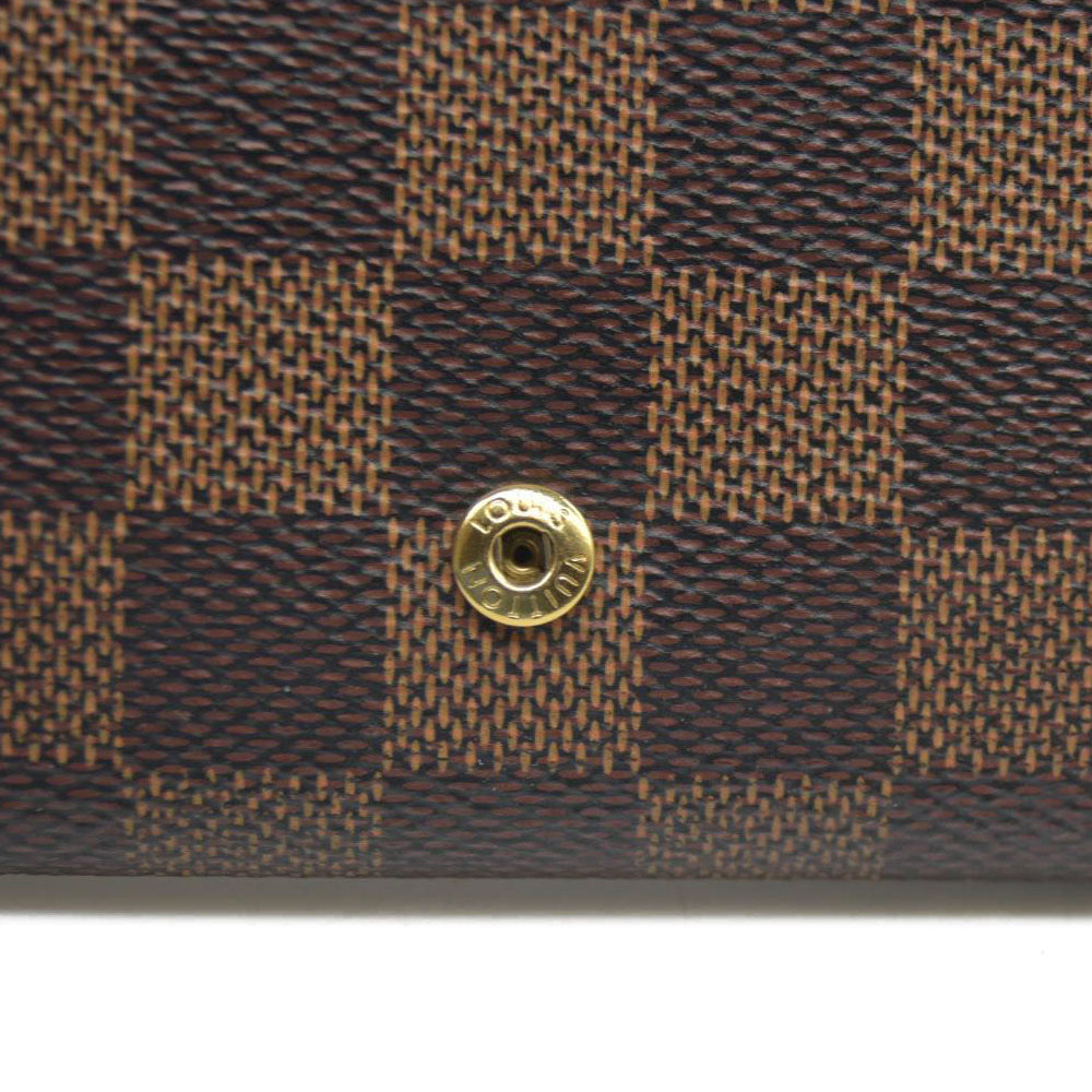 Louis Vuitton Damier Portefeiulle Josephine Long Bifold Wallet Brown TN1136