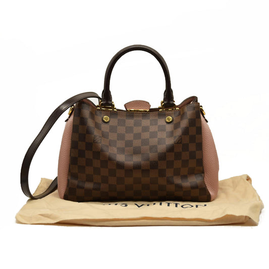 LOUIS VUITTON  Damier Ebene Cuir Taurillon Brittany Magnolia