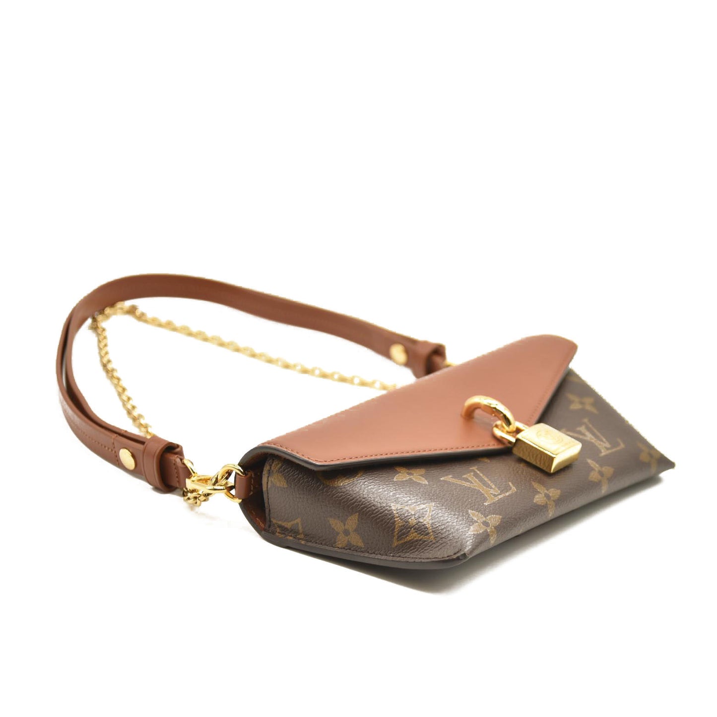 LOUIS VUITTON Padlock On Strap Monogram Shoulder Bag Caramel