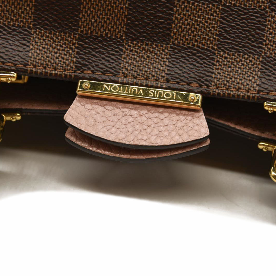 LOUIS VUITTON  Damier Ebene Cuir Taurillon Brittany Magnolia