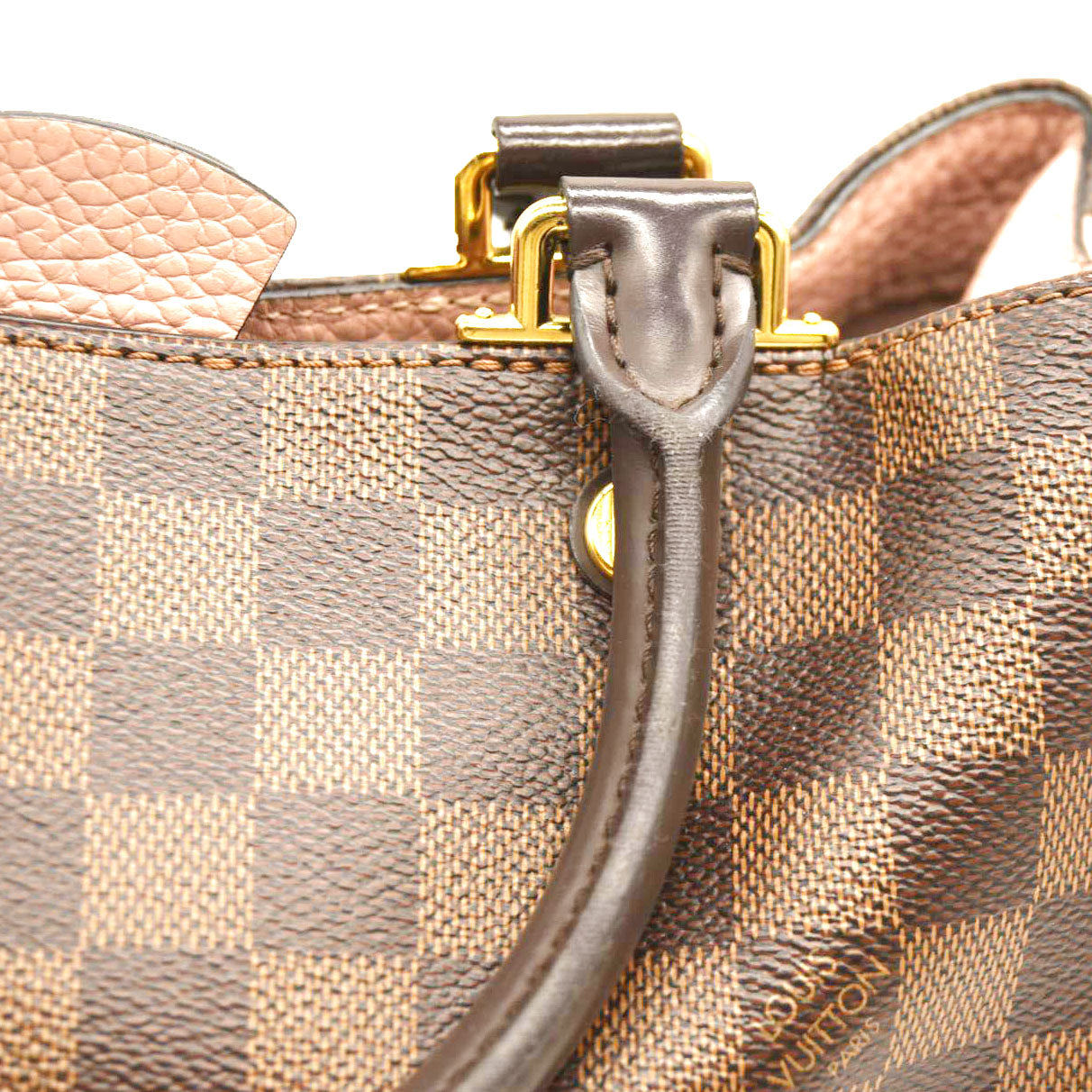 LOUIS VUITTON  Damier Ebene Cuir Taurillon Brittany Magnolia