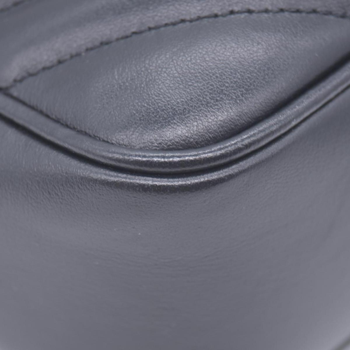 $1950 Saint Laurent Calfskin Matelasse Monogram Lou Camera Bag Black