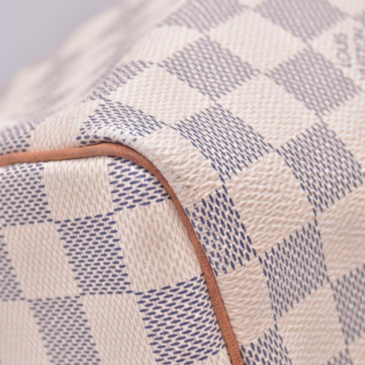 $1630 2013 LOUIS VUITTON Damier Azur Speedy 25 Tote CONSIGNMENT 10021434 BA2163