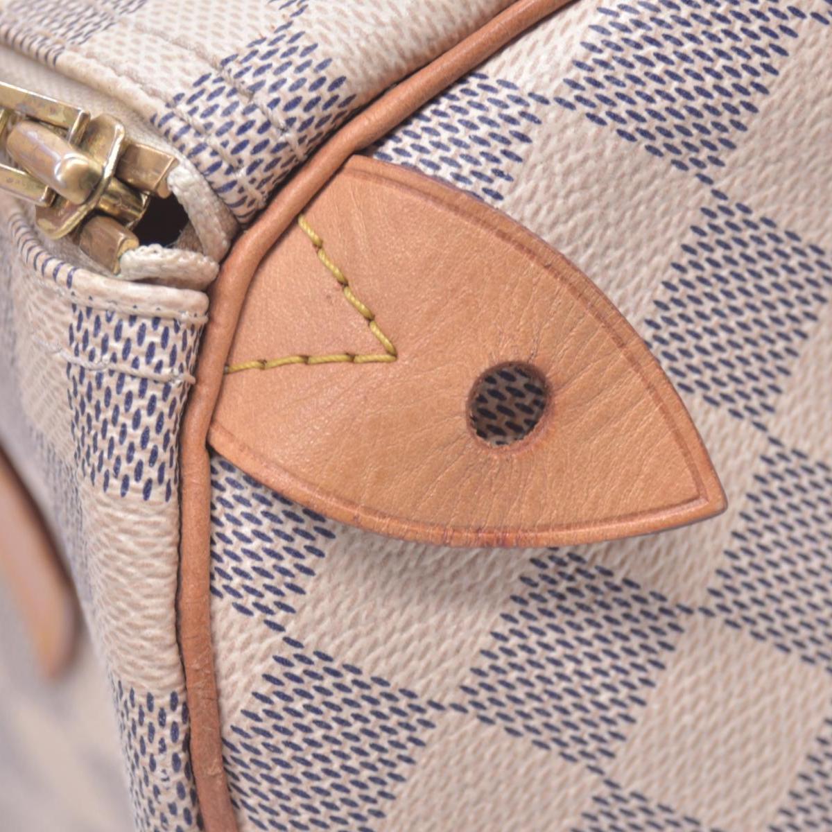 $1630 2013 LOUIS VUITTON Damier Azur Speedy 25 Tote CONSIGNMENT 10021434 BA2163