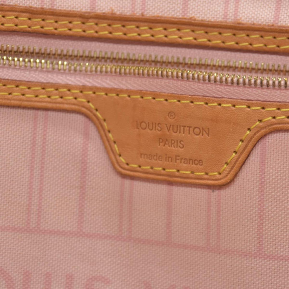 $2240 Louis Vuitton Damier Azur Rose Ballerine Neverfull GM FL4188