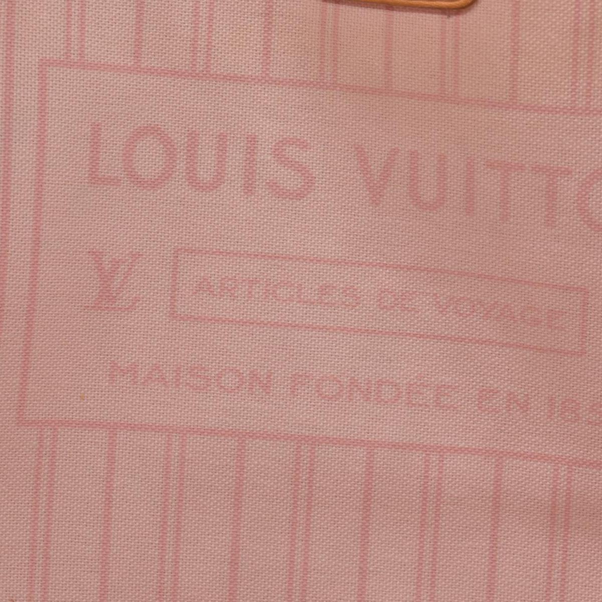 $2240 Louis Vuitton Damier Azur Rose Ballerine Neverfull GM FL4188