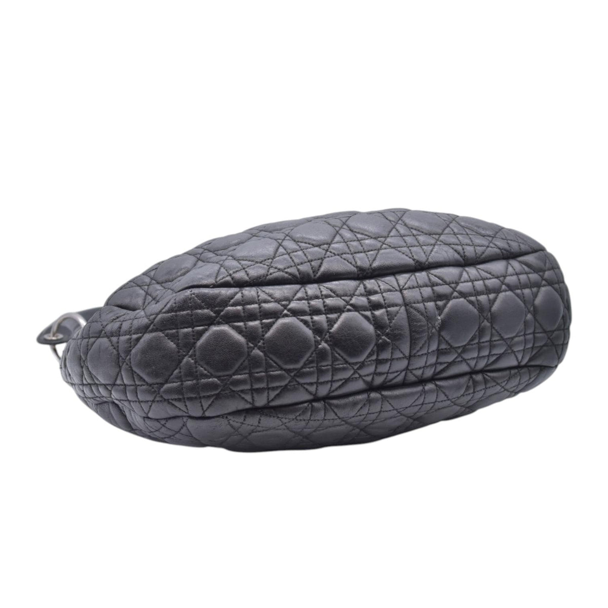 $2400 CHRISTIAN DIOR Black Cannage Quilted Leather Hobo CONSIGNMENT 10021440