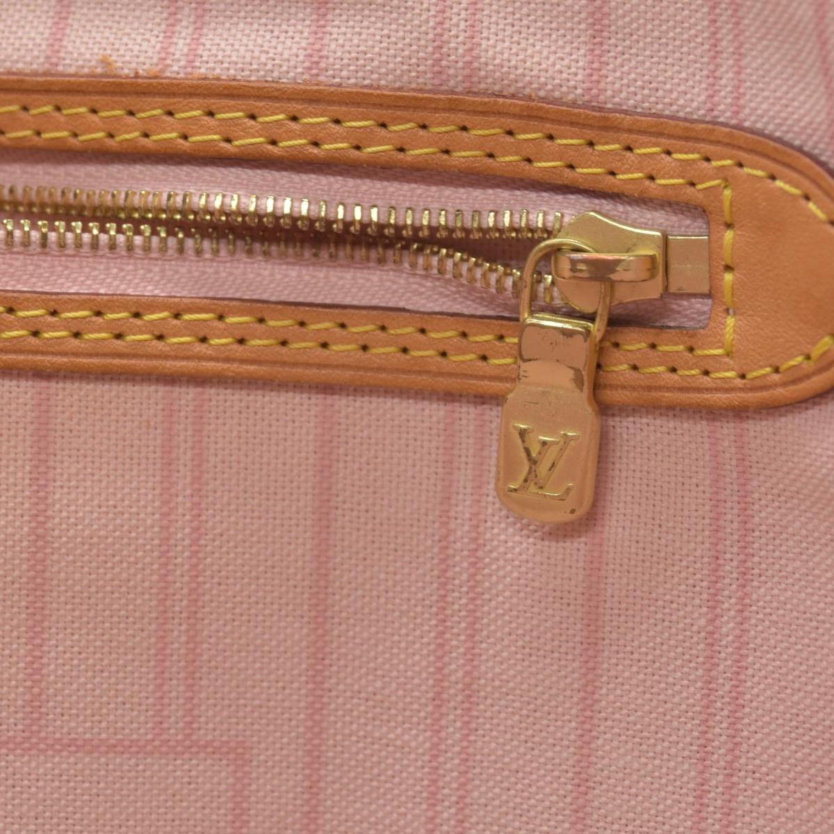 $2240 Louis Vuitton Damier Azur Rose Ballerine Neverfull GM FL4188