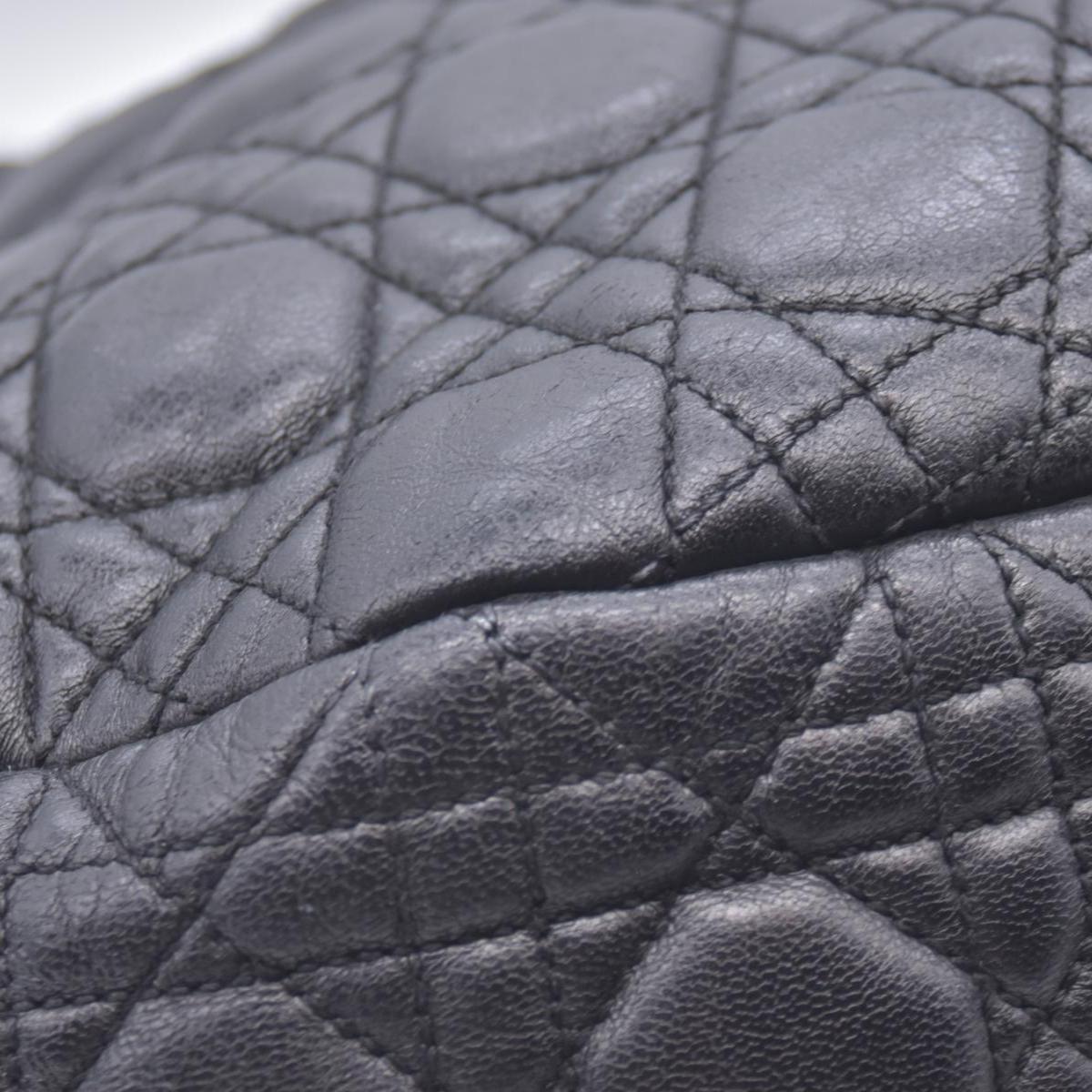 $2400 CHRISTIAN DIOR Black Cannage Quilted Leather Hobo CONSIGNMENT 10021440