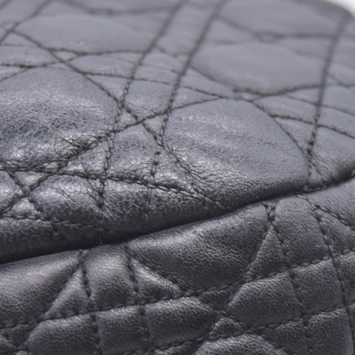 $2400 CHRISTIAN DIOR Black Cannage Quilted Leather Hobo CONSIGNMENT 10021440