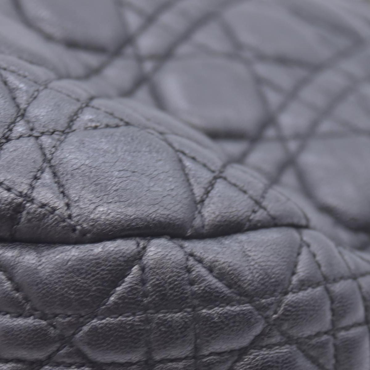 $2400 CHRISTIAN DIOR Black Cannage Quilted Leather Hobo CONSIGNMENT 10021440