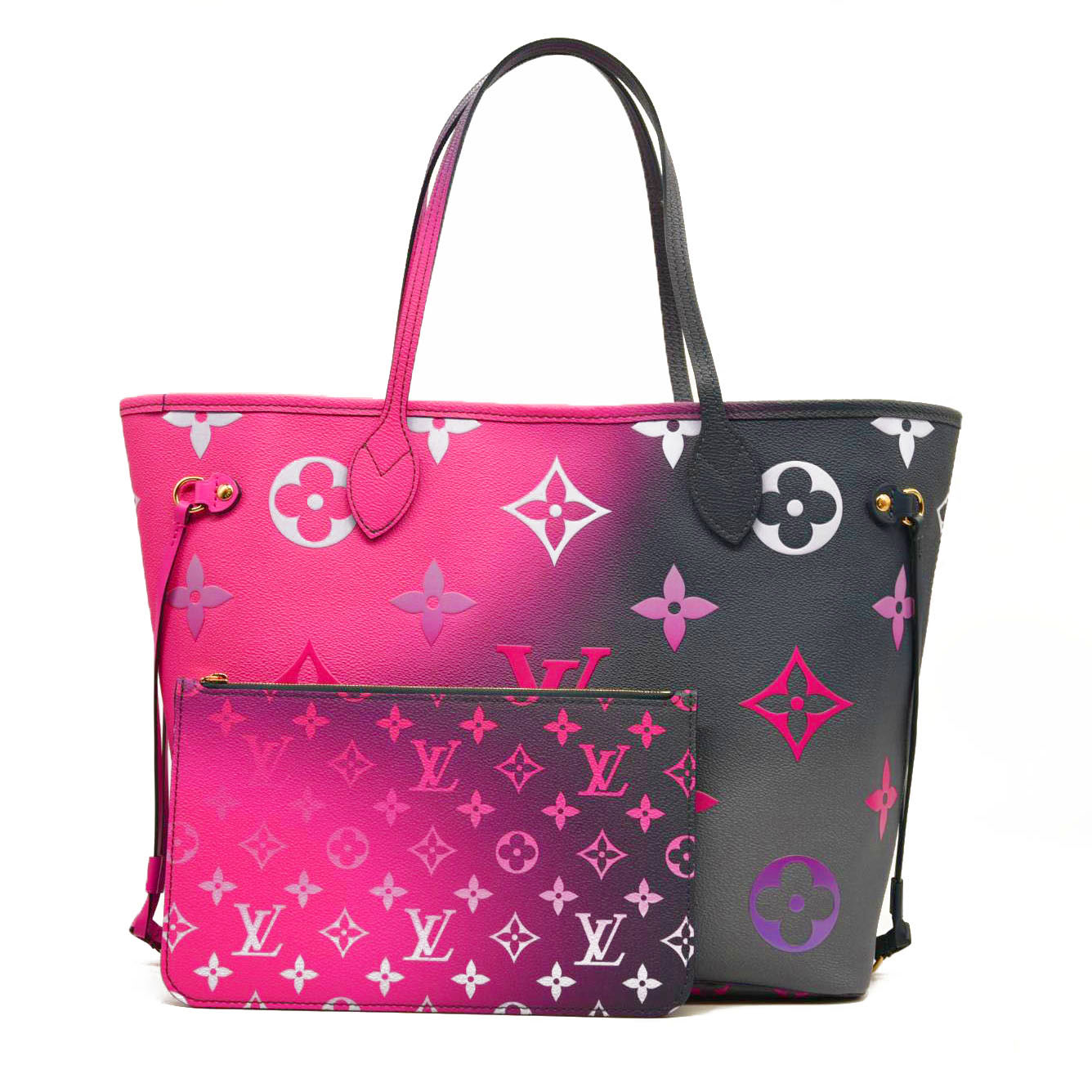 LOUIS VUITTON  Monogram Giant Spring In The City Neverfull MM Midnight Fuchsia