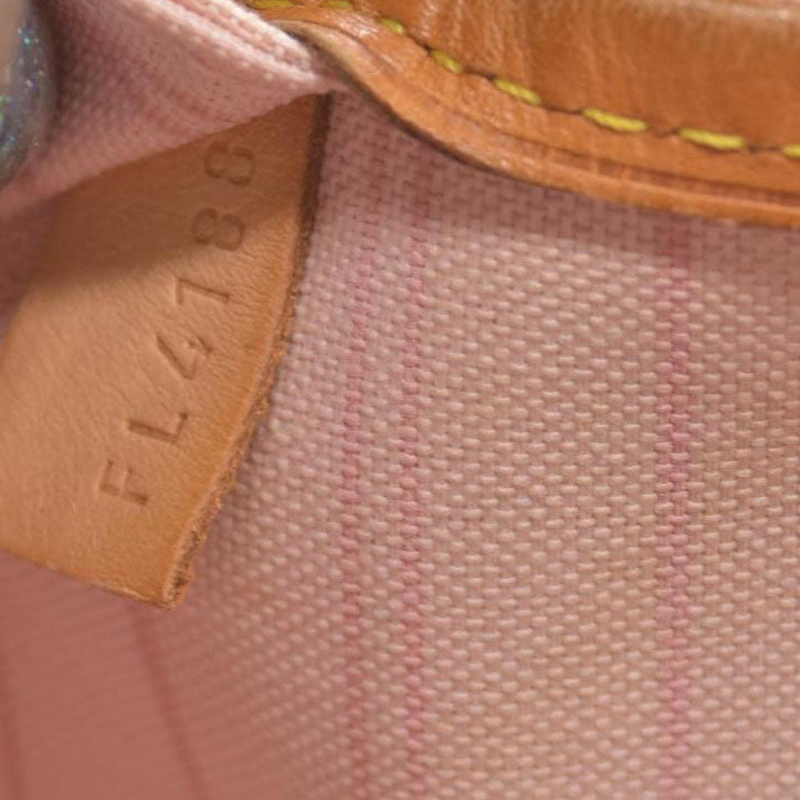 $2240 Louis Vuitton Damier Azur Rose Ballerine Neverfull GM FL4188