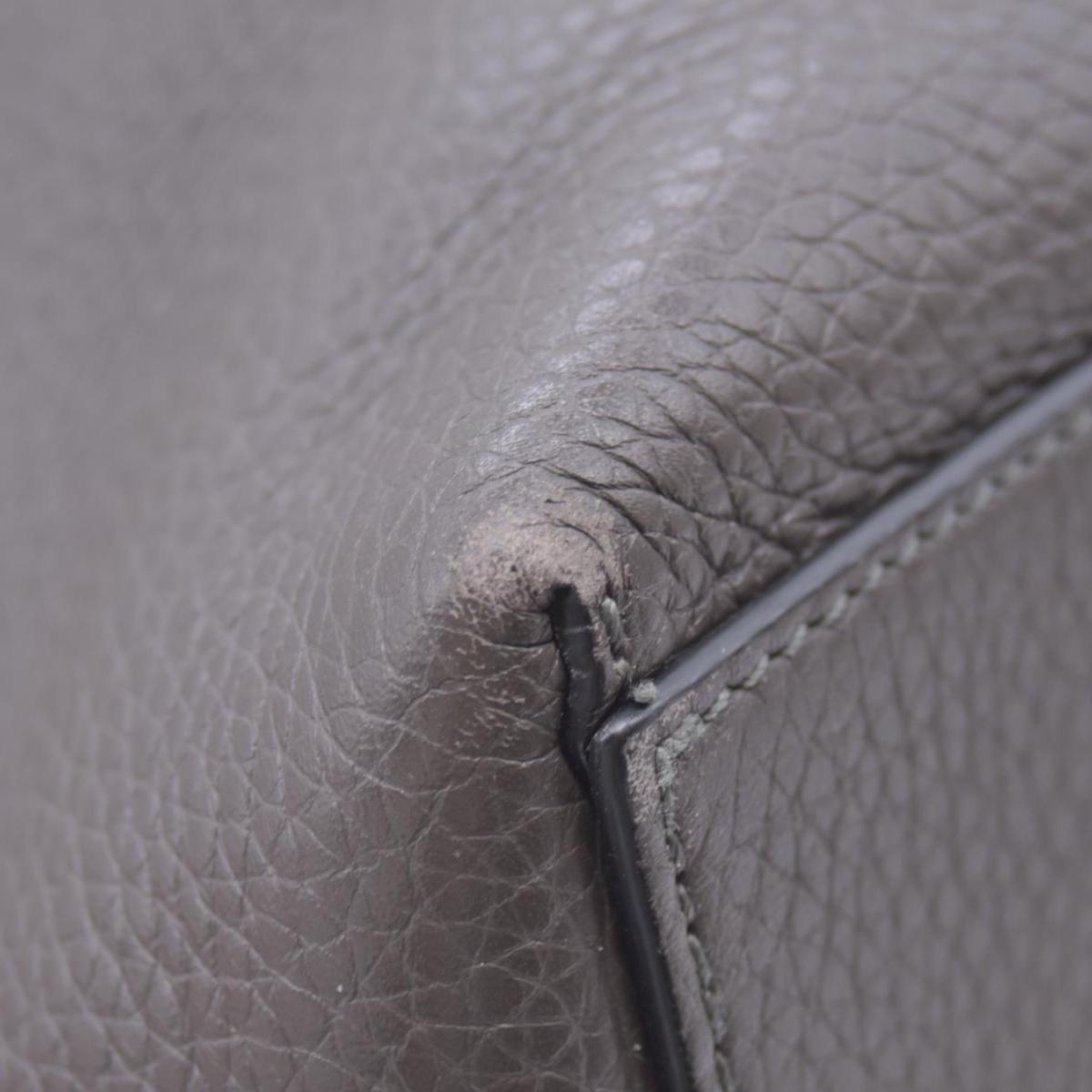 $1850 Valentino Garavani Grained Calfskin Small Rockstud Shoulder Tote Grey