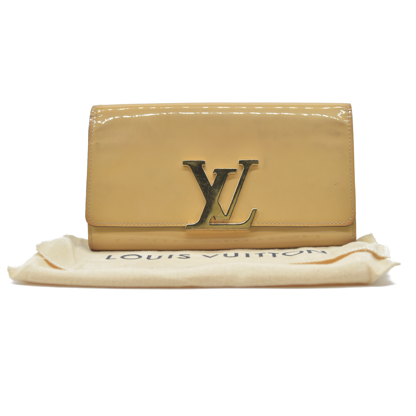 $1550 LOUIS VUITTON Louise Patent Leather BIifold Long Wallet 2015 CA2145