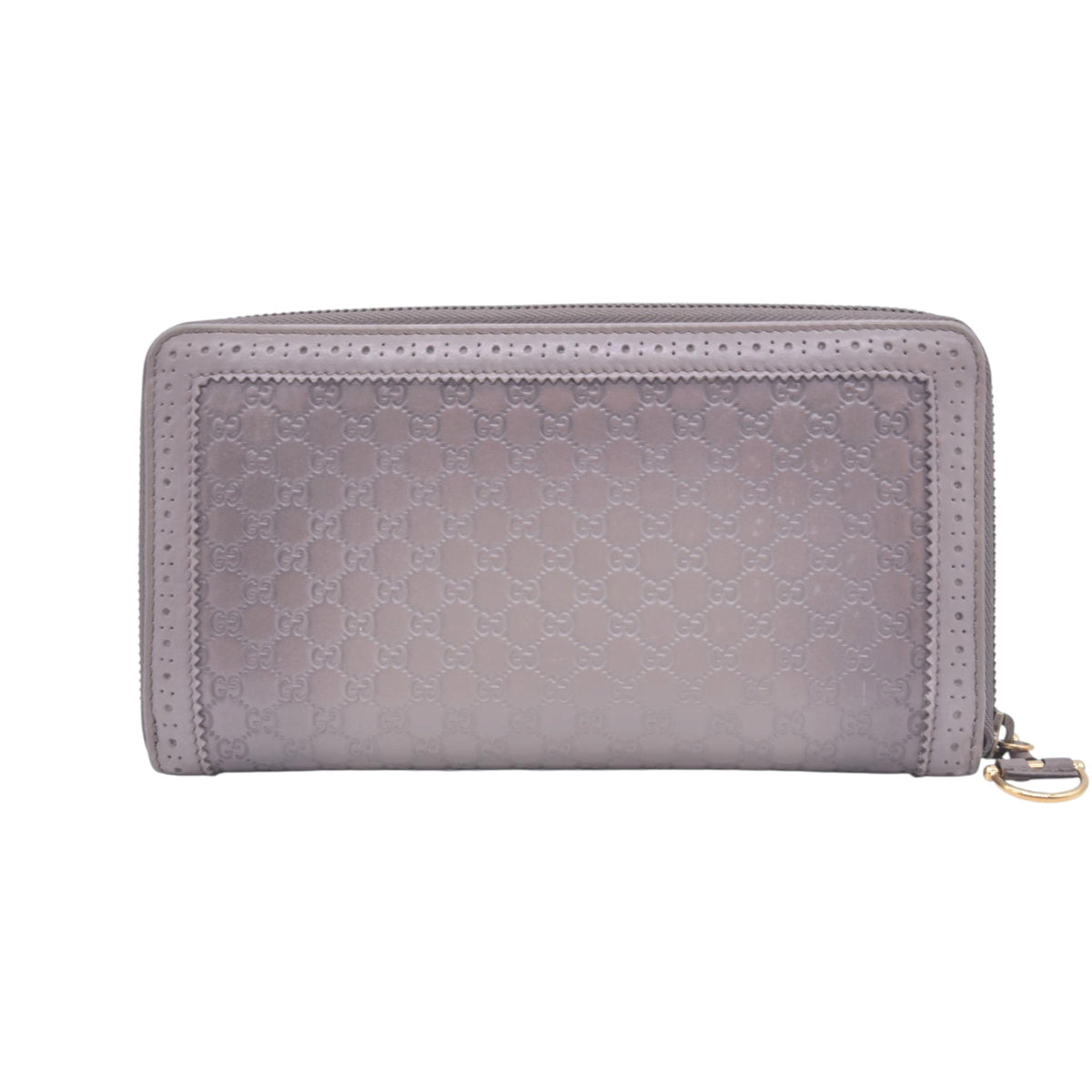 $880 GUCCI Grey Microguccissima Zip Around Organizer Travel Wallet CONSIGNMENT 10021435