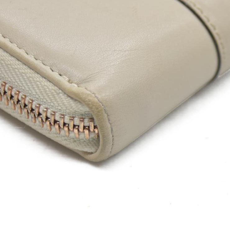 BVLGARI B-zero1 Leather Zip Around Long Wallet Ivory