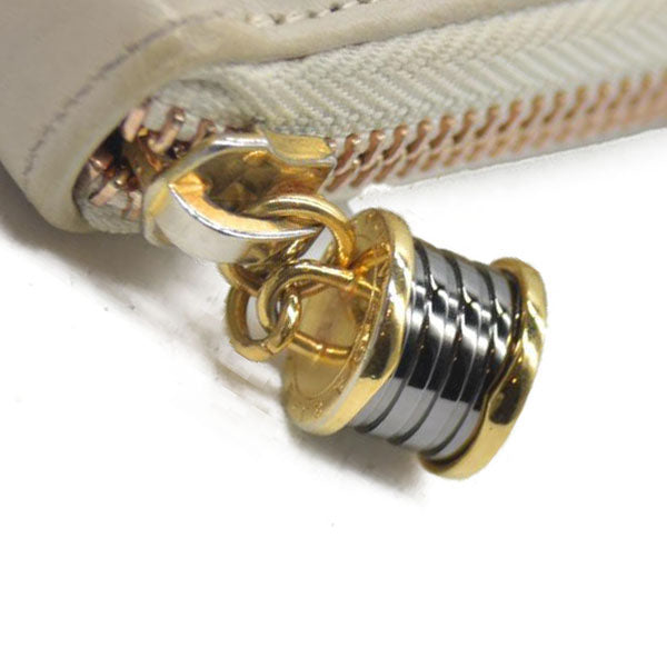 BVLGARI B-zero1 Leather Zip Around Long Wallet Ivory