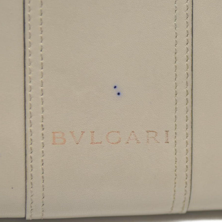 BVLGARI B-zero1 Leather Zip Around Long Wallet Ivory